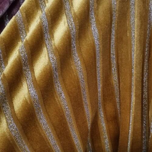 Velvet Shimmer Fabric Cloth Stripe for Dress Clothes Luxury Soft Home Textile