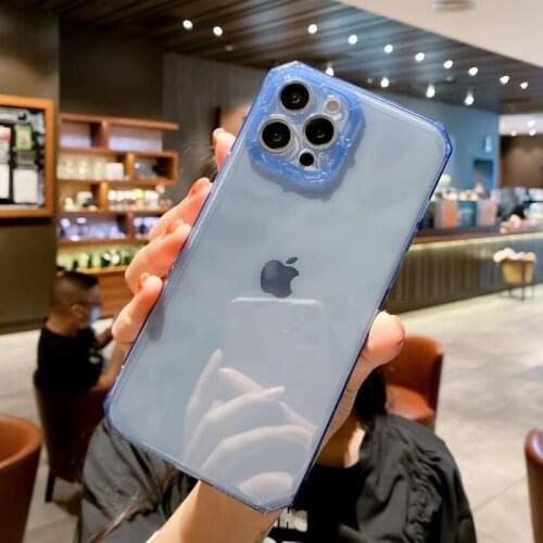 Square Corner Plain Protect Transparent Soft TPU Back Cover Phone Case For iPhone 12 Mini 11 Pro Max XS X XR 7 8 Plus SE 2020