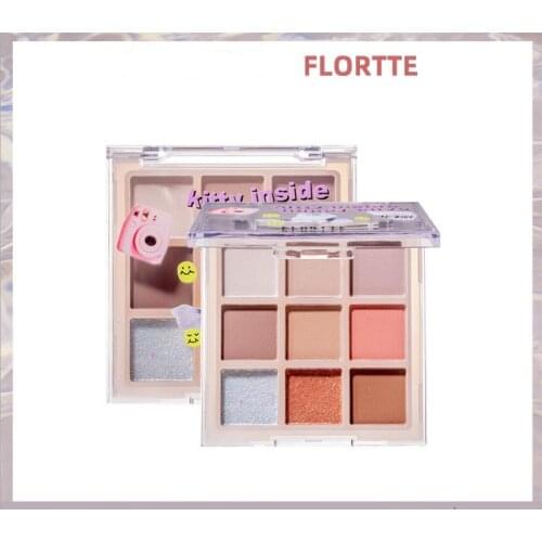 FLORTTE Flower Varierty Store Eyeshadow 9 Colors Matte Shimmer New Collection Eye Palette Women Beauty Cosmetic Eye Makeup