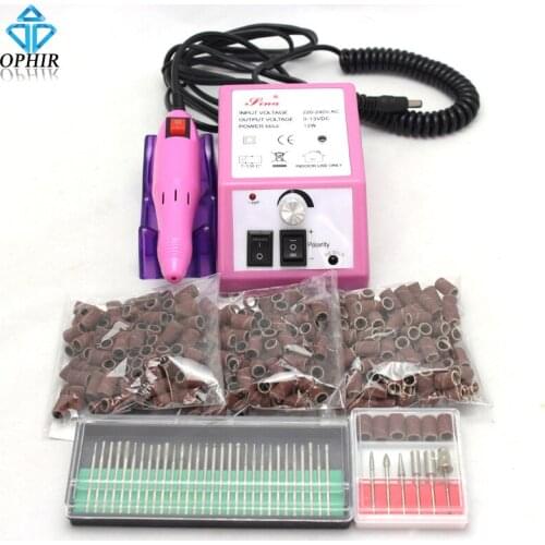 OPHIR Electric Nail Drill Machine for Nail Art Manicure Pedicure Tool 30x Drill Bits 80" 120" 180" Sanding Bands_KD139+163+165