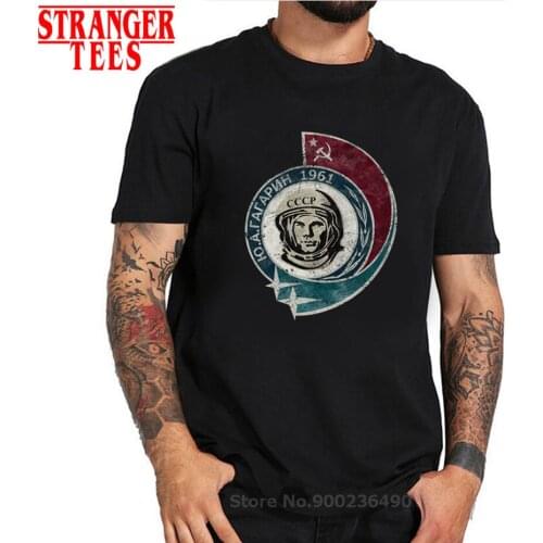 Yuri Gagarin Russia CCCP Spaceship T Shirt Cosmonaut Sputnik Moscow Space Mars SpaceX Retro Tshirt Black Occupy T Shirt Men