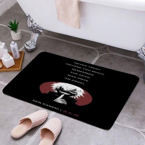 Kaneki Tokyo Ghoul Anime Anti-slip Doormat Vacuuming Water Absorbing Kitchen Bedroon Bath Floor Mats Home Entrance Home Decora