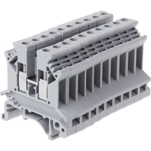 10Pcs/set UK-2.5B Universal Panel Mount Screw Terminal Block PCB Din Rail Wiring Connector Terminals