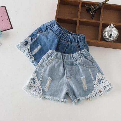Summer Children Pants Kids Baby Girls Denim Shorts Kids Girls Lace Shorts Fashion Jeans Casual Comfort Pants