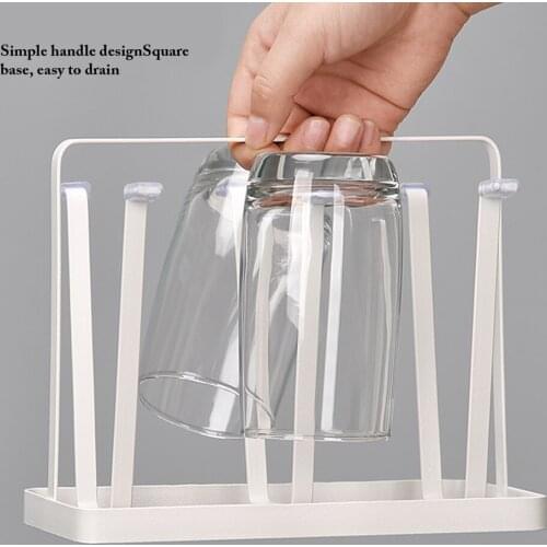 Metal Iron 6 Cup Plate Cup Pot Drainer Stand Display Holder Kitchen Storage Rack Dish Rack Drying Rack Kitchen Hanging Storage