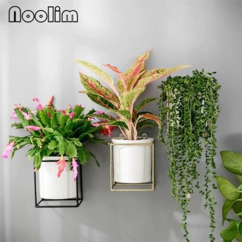Wall-mounted Flower Pot Green Plants Container Hydroponic Planter Flower Pot Ceramic Potted Simple Nordic Bonsai Home Decor