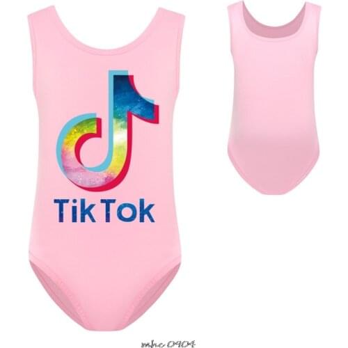 2021 New Tik Tok Swimsuits For Girls One-Piece Bathing Suits Printed Tik Tok Beach Wear 2-14 years Childrens Swimwear