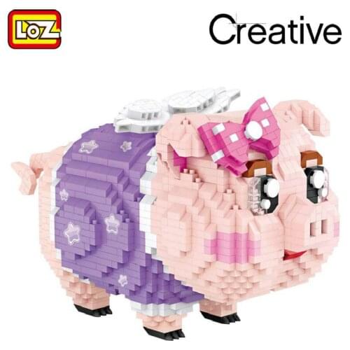 New LOZ Diamond Blocks Piggy Bank Pig Toys Children Building Blocks Model Bricks Educational Creative Girl Boy Gift 9042