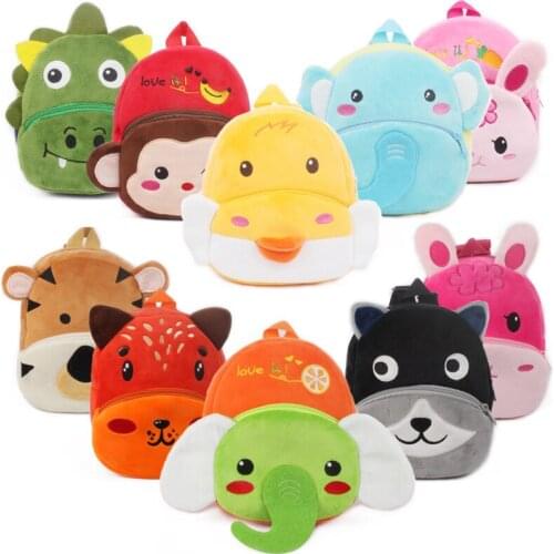 Animal Plush Backpack Toddler Kids Boy Girl Cartoon School Bag Kindergarten Cute Baby Children Gift For 1-3 Years