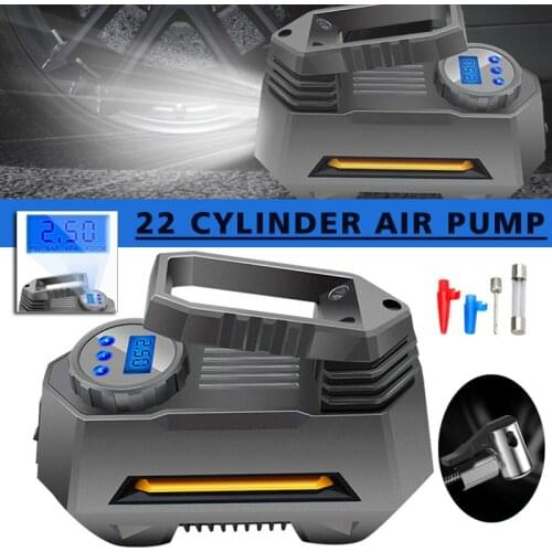 Portable Car Tire Inflator Pump Digital Display Tyre Pressure Gauge Air Compressor Car Pump Electric Auto For Travel Boat