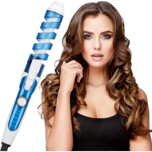 Spiral Hair Curler Electric Professional Hair Styling Tool Cone Ceramic Curling Wand Big Hair Wave Hair Curlers Rollers Machine