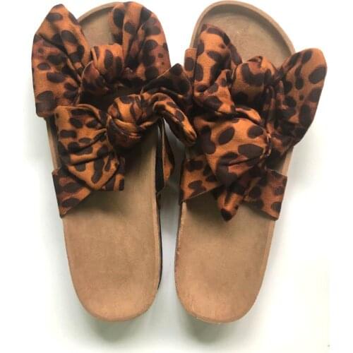 2020 Women Slippers Summer Fashion Flowers Print Butterfly-Knot Slides Flat TPR Durable Soled Female Outdoor Bow Sandals