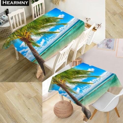 HEARMNY Palms Tablecloth 3D Oxford Fabric Square/Rectangular Dust-proof Table Cover For Party Home Decor TV Covers