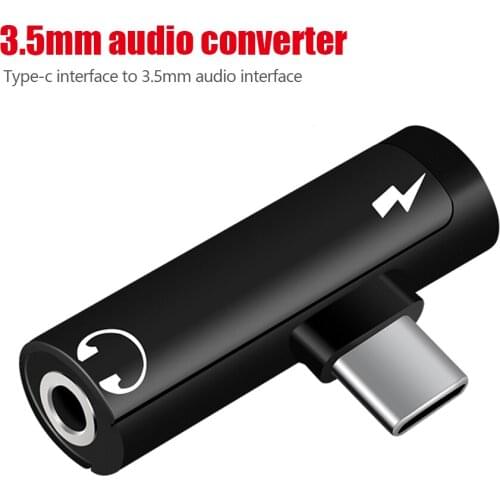 T-shape Micro USB Type C Adapter for Xiaomi Huawei 3.5MM Audio Converter Adapter Type C to 3.5mm Earphone Jack+TypeC Charge Jack