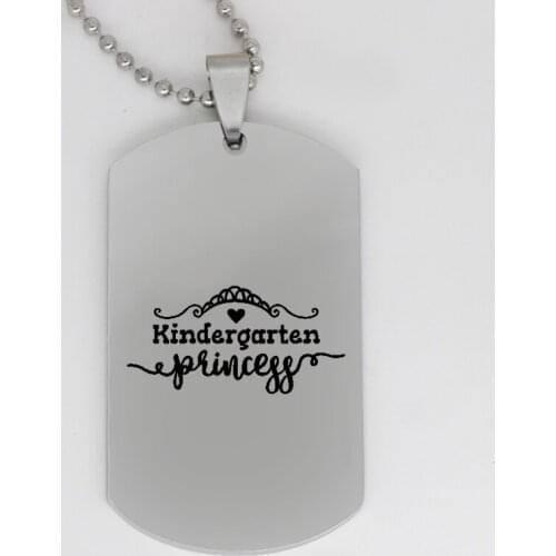 Ufine jewelry crown Kindergarten princess pendant army card gife for girl stainless steel necklace drop shipping N4113