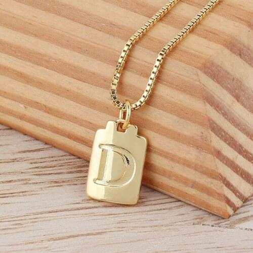 Top Quality Women Girls Initial Letter Necklace Gold 26 Letters Charm Necklaces Pendants Copper Jewelry Personal Choker Gift