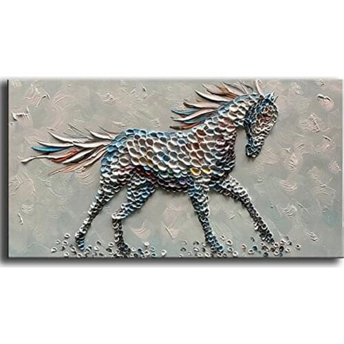 Animal Oil Paintings on Canvas Texture 3D Horse Paintings Modern Home Sitting living room Decor Abstract Artwork Picture Canvas