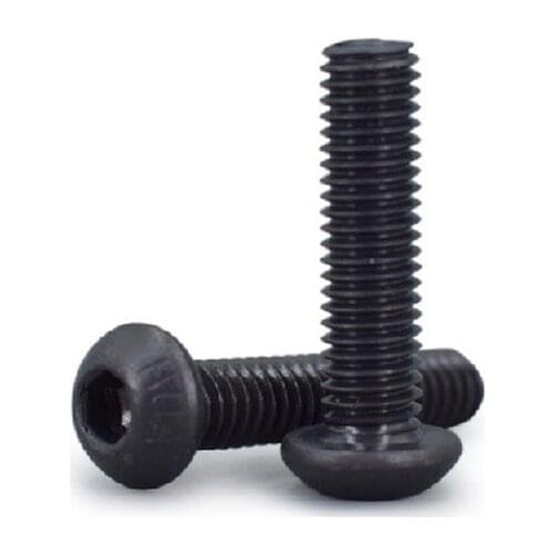 1pcs M10 M12 Black Allen Bolts Hex Head Grade 10.9 Hexagon Socket Button Screws Dome