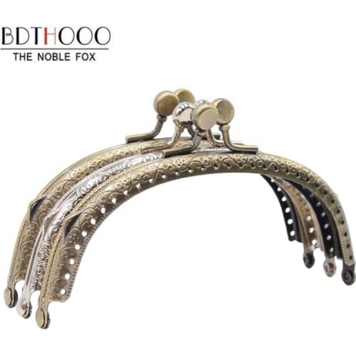 12.5cm Arch Metal Purse Frame Handle for Clutch Bag Handbag Accessories Making Kiss Clasp Lock Antique BronzeTone Bags Hardware