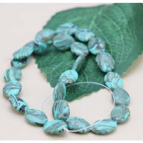 13x18 Hot sale Blue Coffee Stone Rectangle loose DIY beads Jewelry crafts making design Accessory Parts 15inch Girls Gifts stone