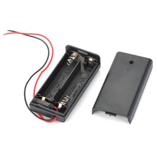 2 PCS 2 AA 2A Battery Holder Box Case with ON/OFF Switch and Cover 2AA battery