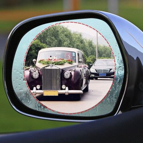 2pcs Set Car Rearview Mirror Film Waterproof Sticker Window Transparent Anti-fog Anti-glare Rainproof Auto Protective Film
