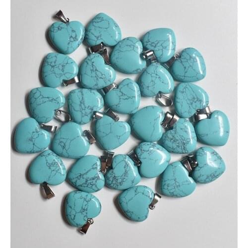 2020 fashion natural stone heart charms pendants for jewelry making 20mm 50pcs/lot Wholesale free shipping