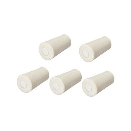 19-24mm Beige Drilled Silicone Stopper Plugs for Flask Test Tube Stopper 5pcs