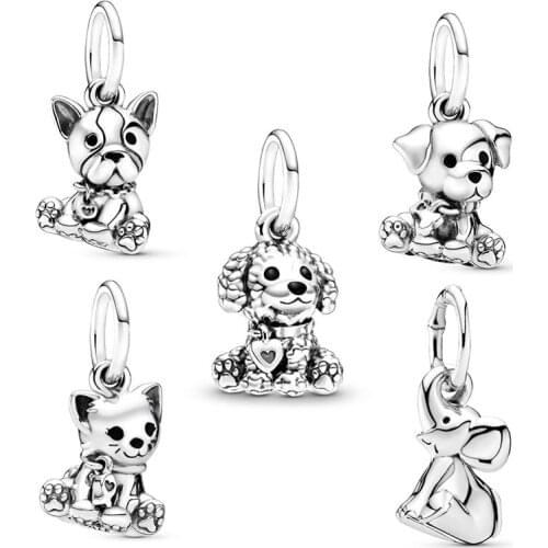 2Pcs/Lot 2021 New Lovely Animal Series Beads Pendant Charms Fit Original Brand Charm Bracelets Necklaces for Women Kids Jewelry