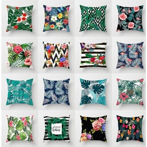 Tropical Leaves Cushion Cover Geometry Flowers Polyester Throw Pillow Case Car Sofa Decorative Pillowcases Home Decor