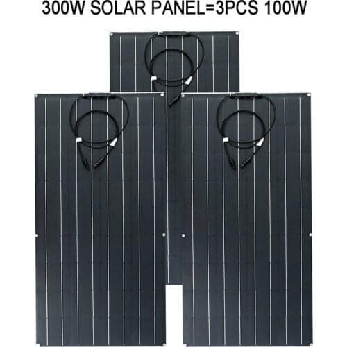 Flexible Solar Panels 300W 3pcs of 100W Panel Solar Monocrystalline Solar Cell 12V Battery Charger 200W 400W Photovoltaic Panel