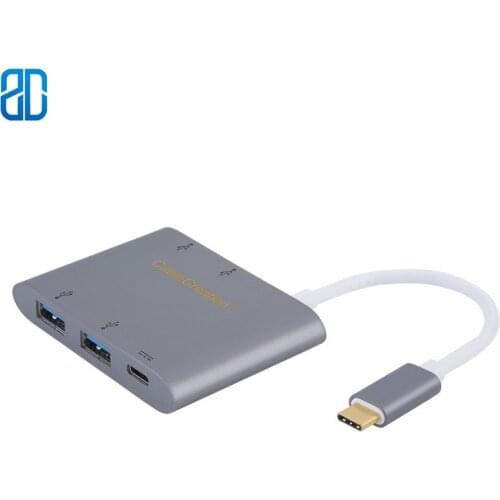 USB C Hub, USB C Hub with USB C Power Delivery Port and 4 USB 3.0 Adapter, Compatible with Portable Hard Drive ,USB C Devices