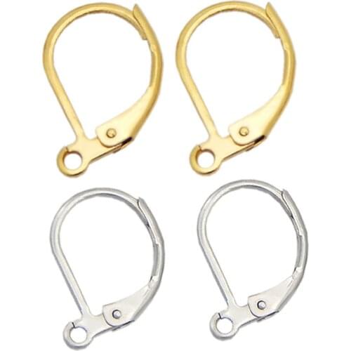 20pcs/lot High Quality Sstainless Steel Gold Silver French Earring Hooks Accessories Wire Settings Base DIY jewelry making