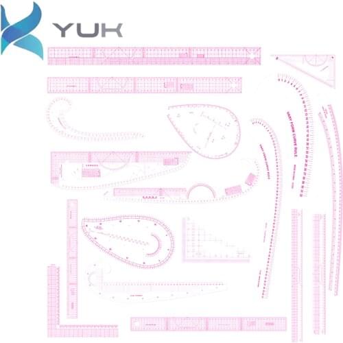 HOT DIY Measuring Kit Sewing Drawing Ruler Yardstick Sleeve Arm French Curve Set Cutting Ruler Paddle Wheel Various Rulers