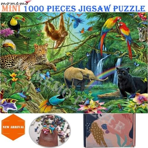 MOMEMO Jungle Animals Jigsaw Puzzles Wooden 1000 Pieces Puzzle Toys Funny Animal Picture Assembling Puzzles for Adults Kids Toys
