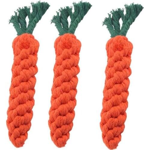 Carrot Pet Toys Pet Dog Teeth Cleaner Stick Chews Wearable Toys Cotton Rope Woven Molar Cotton Rope Pet Supplies