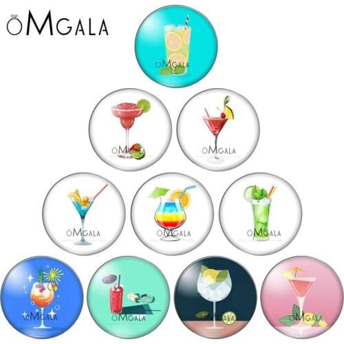 Cartoon Summer Beach Juice Drink Paintings 10mm/12mm/16mm/18mm/25mm Round Photo Glass Cabochon Demo Flat Back Making Findings