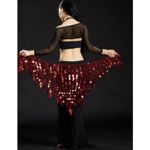 New 2017 Coins Sequins belly dancing Belt, Sexy long belly dance Hip Scarf Profession stage dancing Shawls