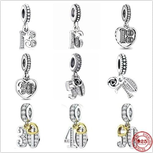 New Age Celebration Dangle Bead fit original Pandora charms silver 925 Sterling DIY Bracelet for women fashion jewelry Making