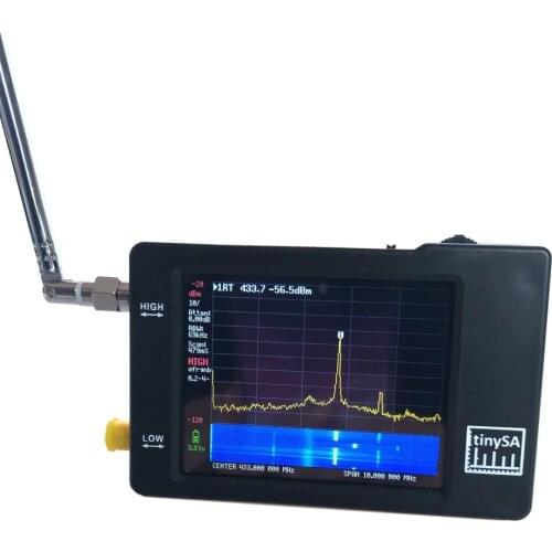Handheld MF/HF/VHF UHF 0.1MHz to 350MHz 240MHz-960MHz TinySA Spectrum Analyzer + 2.8" TFT Touch LCD + Battery