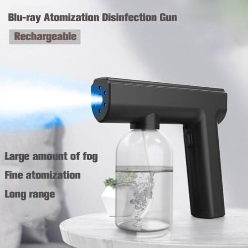 Handheld Blue Light Disinfection Gun Disinfection Sterilization Atomization Machine Portable Rechargeable Disinfection Gun