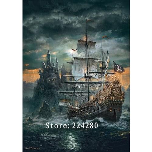 Needlework,Sea sailing scenery 14CT Counted For Embroidery,High Quality DIY Cross stitch kits,Art Cross-Stitching Home Decor