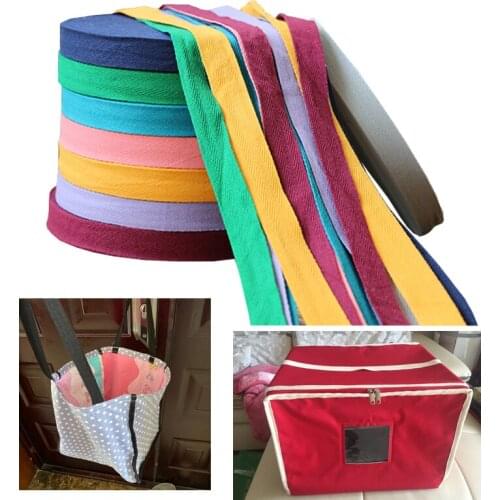 XUNZHE 1cm Wide *45 M Cotton Thick Simple Canvas Belt Webbing Backpack Strap Luggage Accessories Sewing Bag DIY Craft