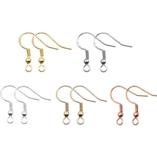 100pcs/lot 20x17mm Earrings Clasps Hooks Gold Silver Color DIY Earring Findings Ewelry Making Accessories Iron Hook Earwire