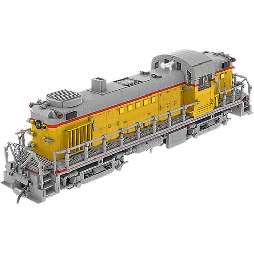 Train Station Union Pacific Railroad Alco RS-2 (1:38) MOC high-tech Railway Building Blocks Bricks Train Toy For Children