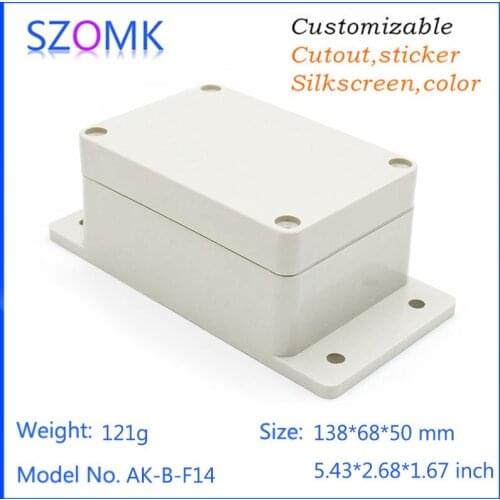 1 pc, wall mounting abs plastic waterproof box electronics case 138*68*50mm IP68 equipment enclosure electric distribution box