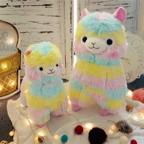 35/50 cm Height Rainbow Alpaca Plush Sheep Toy Japanese Soft Plush Alpacasso Baby Plush Stuffed Animals Alpaca Toys For Children