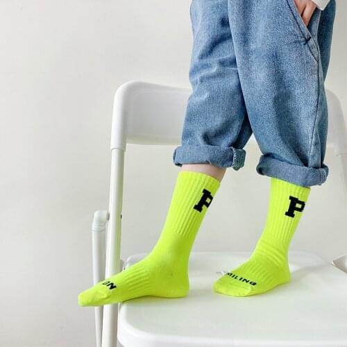 4 Pairs Lot Kids Cotton Knee High Socks With Inscriptions Print Summer Toddler Children Girl Boy Cute Long Sock Baby Accessories