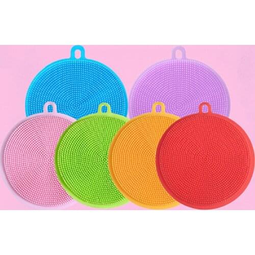 6Pcs Silicone Cleaning Brush Kitchen Gadget Dishwashing Brush Pot Pan Fruit Vegetable Dish Washing Cleaning Brushes Kitchen Tool