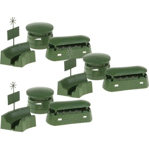 9 Pcs/set Big Bunker Radar Set War Scenes Model Toys Kids Pretend Play Toys
